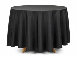 Rund Stofdug Sort, ø: 230 cm