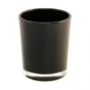 Shiny Sort Glas Fyrfadsholder, 6.5 cm