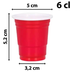 Shotglas 20 stk - Røde kopper