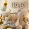 Siddende Bamse Ballon - Cremefarvet