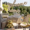 Siddende Bamse Ballon i Guld