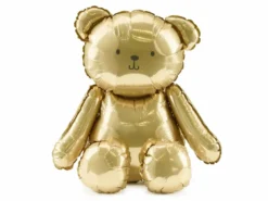 Siddende Bamse Ballon i Guld