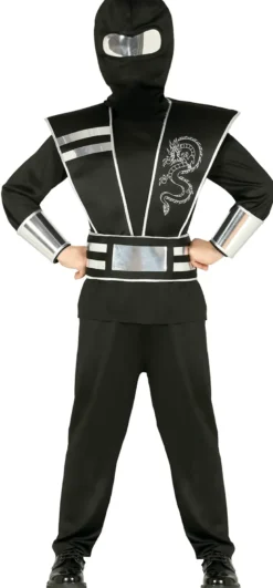 Silver Shaddow Ninja Kriger - Kostume Til Drenge (5 - 12 år)