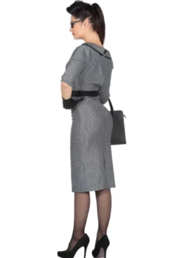 50's Jackie Tweed Bodycon Kjole m/Bælte