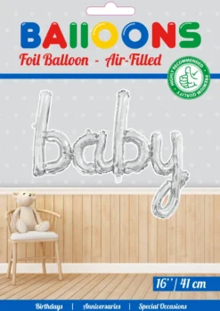Sølv 'Baby' Folie Ballon