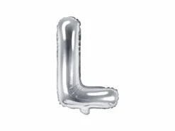 Sølv Bogstav Ballon 35 cm - L