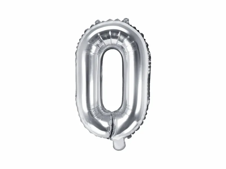 Sølv Bogstav Ballon 35 cm - O