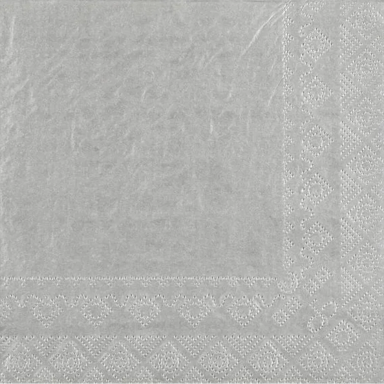 Sølv Frokostservietter 33 x 33 cm, 25 stk.