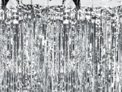 Sølv Glimmerforhæng Folie 90x250cm