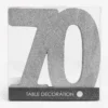 Sølv Glitter "70" Tal Dekoration