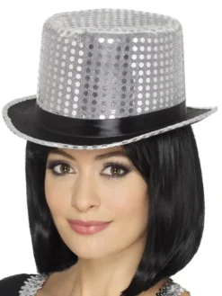 Sølv Paillet Tophat