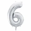 Sølv Tal Ballon 86 cm - 6