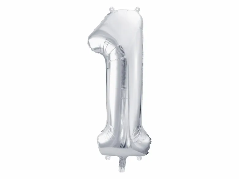 Sølv Tal Ballon 86 cm - 1