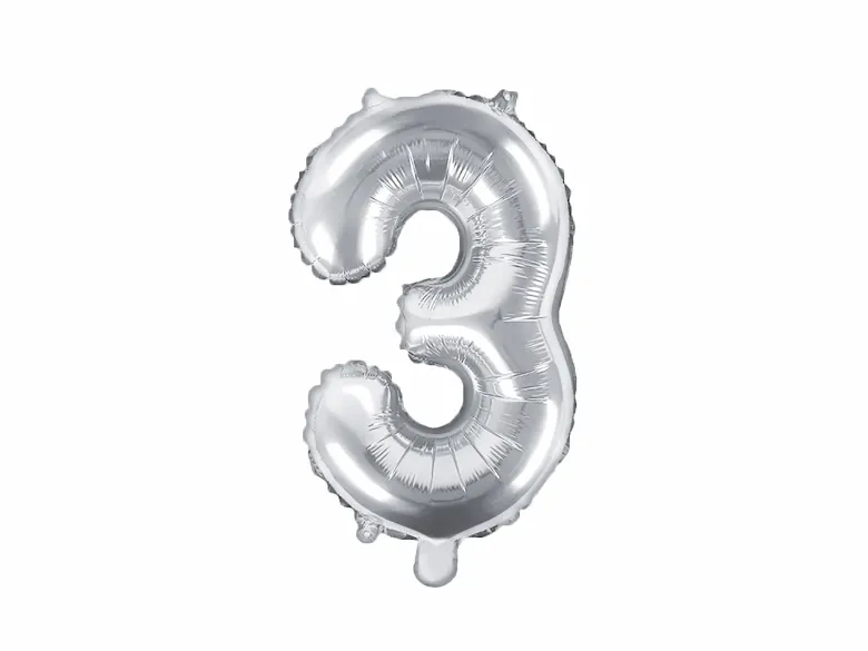 Sølv Tal Ballon 35 cm - 3
