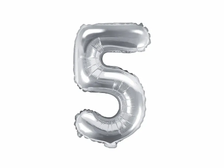 Sølv Tal Ballon 35 cm - 5