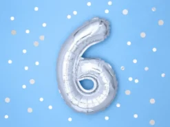 Sølv Tal Ballon 35 cm - 6