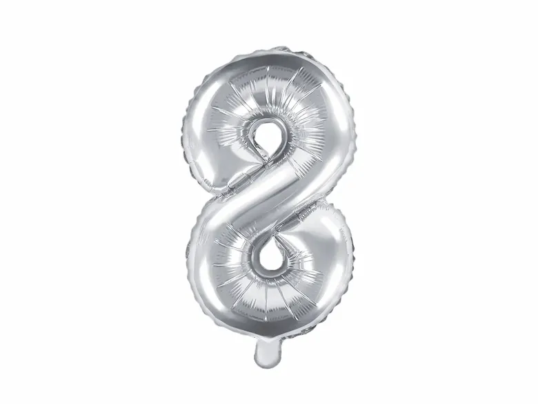 Sølv Tal Ballon 35 cm - 8