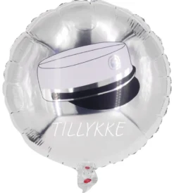 Sølv Tillykke Student Folie Ballon