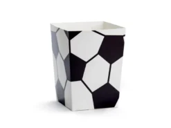 Små Popcorn Bægre m/Fodbold Tryk, 6 stk.