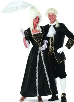 Sort barok kostume, dame