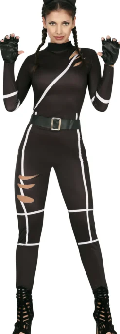 Sort Catwoman Suit - Halloween Kostume
