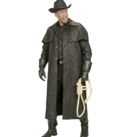 Sort cowboy frakke XL