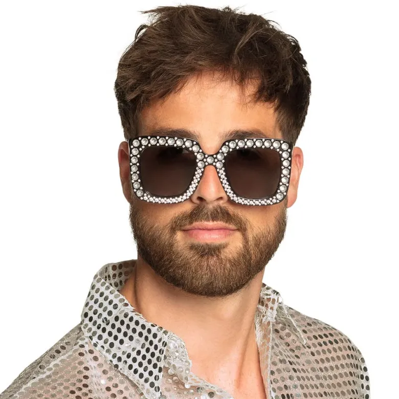 Sorte Firkantet Bling Bling Briller