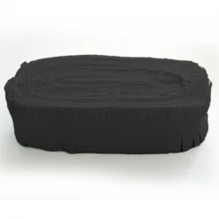 Sort Flæse Crepebånd, 8cm x 24 meter