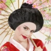 Sort Geisha Børneparyk m/Kirsebær Blomster