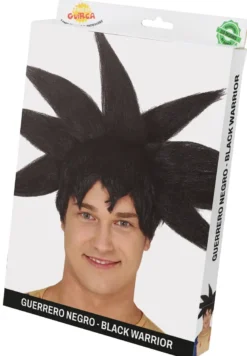 Sort Manga Paryk med Ekstreme Spidser – Klassisk Anime-Helte Look