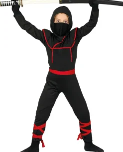 Sort Ninja Kriger - Kostume Til Drenge (3 - 12 år)