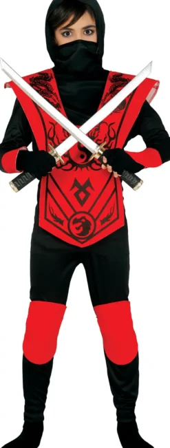 Sort Ninja Kriger - Kostume Til Drenge (3 - 12 år)