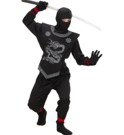Sort Ninja m/Gråt Drage Print