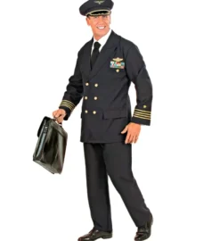 Sort Pilot Uniform - Voksen Kostume