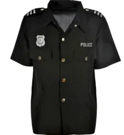 Sort Politi Officer Skjorte