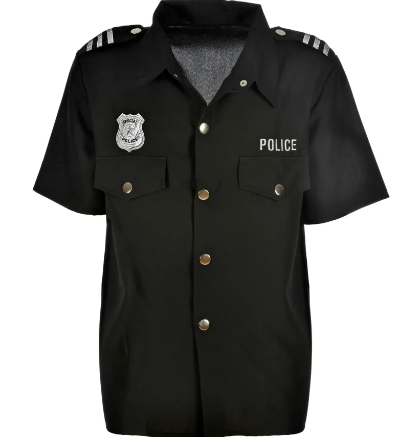 Sort Politi Officer Skjorte