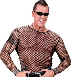 Sort Punker Netbluse til Mænd