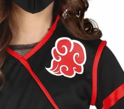 Sort-Rødt Ninja Kostume Til Børn (5 - 12 år)