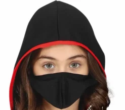 Sort-Rødt Ninja Kostume Til Børn (5 - 12 år)