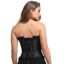 Sort Satin Korset