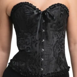 Sort Satin Korset