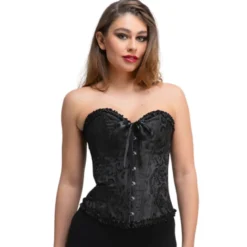 Sort Satin Korset