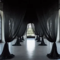 Sort Tyl til Backdrops m.m., 1.5 x 50 m