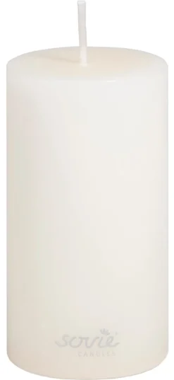 Sovie Højkvalitets Bloklys 5x10cm, Creme