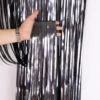 Spacegrå Glimmerforhæng Folie 100x250cm – Festtema®