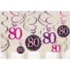 Sparkling Pink 80 Års Fødselsdags Swirles