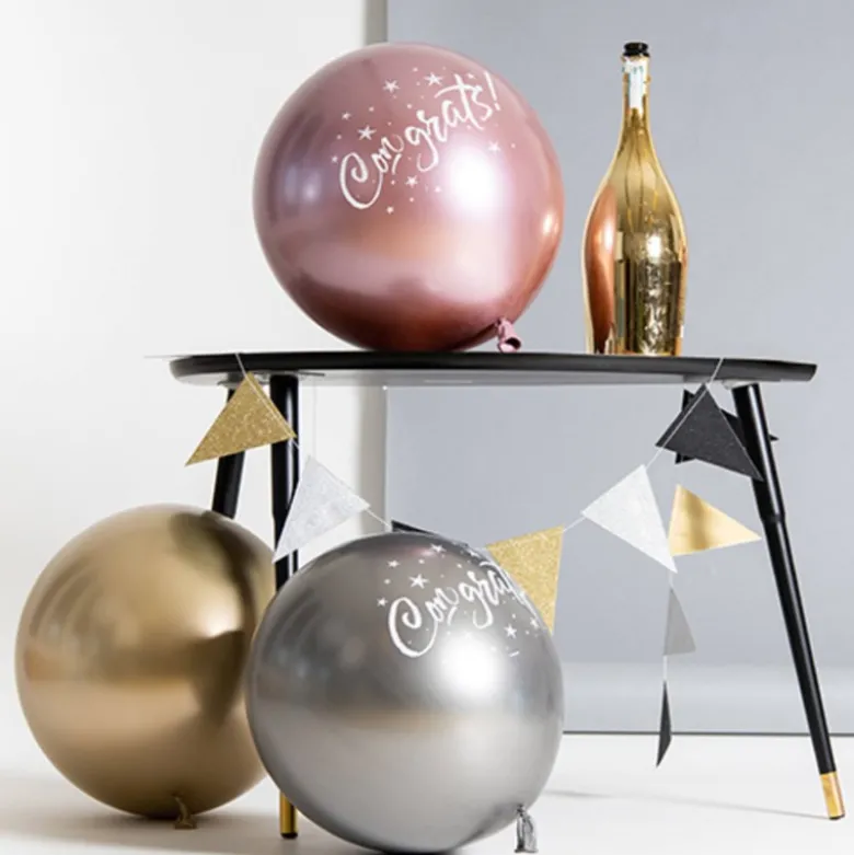 Store "Congrats!" Chrome Balloner 3 stk., 48 cm