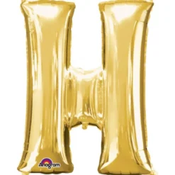 Stor Guld Folie Ballon - Bogstav ''H''