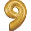 Stor Guld Folie Tal Ballon (88cm.) - 9 Tal