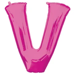 Stor Pink Folie Ballon - Bogstav ''V''